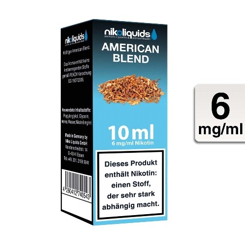 E-Liquid Nikoliquids American Blend 6 mg/ml Flasche 10 ml