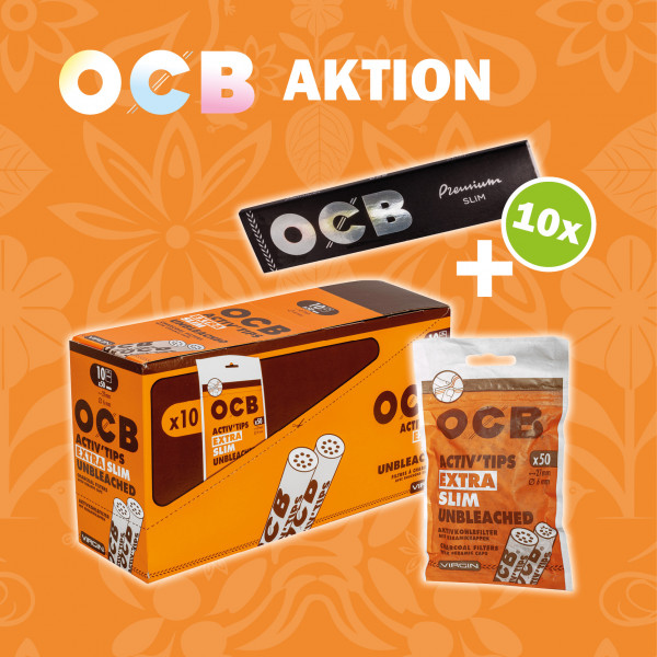 AKTION OCB Activ Tips Extra Slim Unbleached 6mm 10x50 (500 Filter)