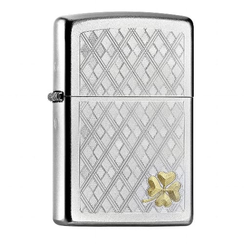 ZIPPO satiniert Clover Rautengravur 60000987