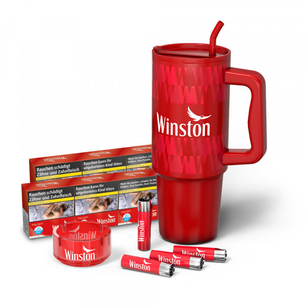 Winston Red 6XL Vorteilspaket + Zubehör (Aschenbecher, Becher & Feuerzeuge) – nur 124,99 €