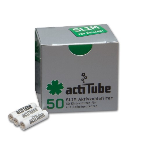 Zigarettenfilter ActiTube Slim Aktivkohle Filtersticks zum Eindrehen 50 Stück