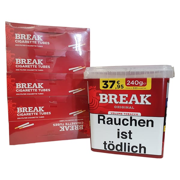 1 x Eimer Break Red 240 Gramm & 1000 Break Hülsen