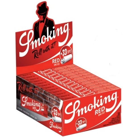 Display Smoking King Size Red 24x33 + Filter Tips