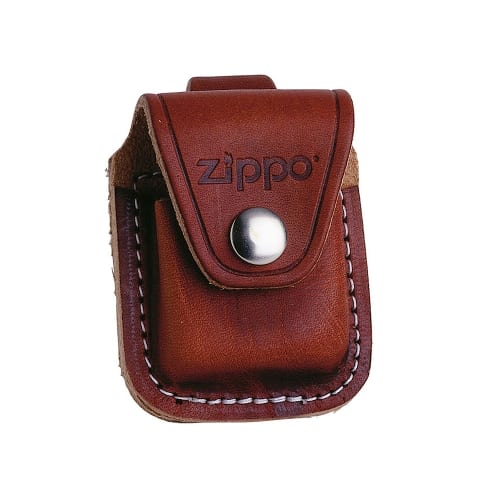 ZIPPO Ledertasche braun mit Lasche 60001216