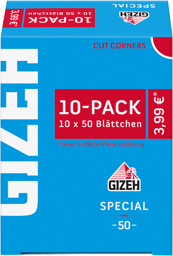 10x10er Pack Zigarettenpapier GIZEH Special