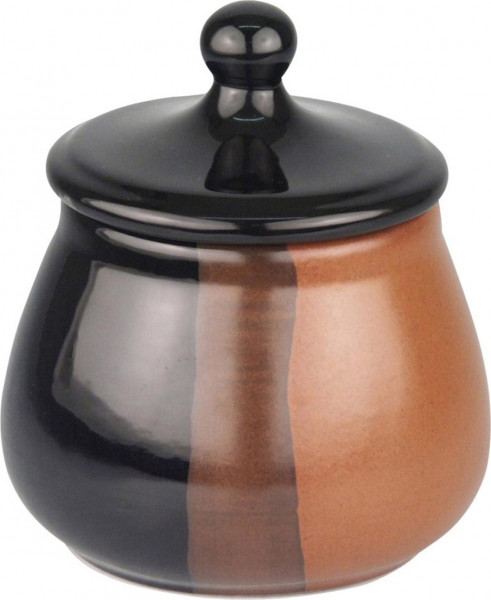 Tabaktopf Keramik schwarz/braun, für ca.100 g Tabak