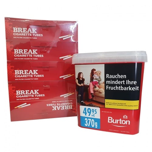 1 x Eimer Burton Red 370 Gramm & 1000 Break Hülsen