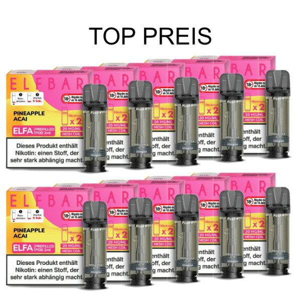 10er Pack E-Liquidpod ELFBAR Elfa PINEAPPLE ACAI 20 mg 2 Pods
