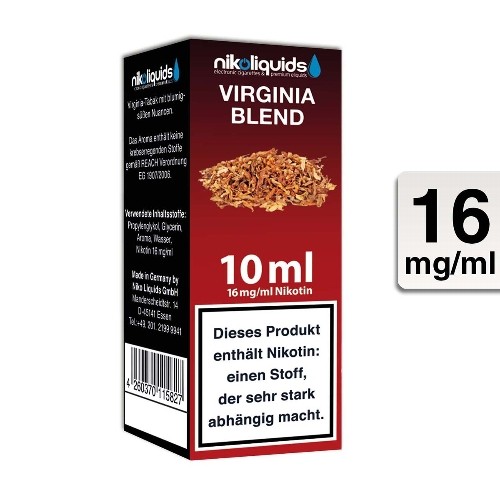 E-Liquid Nikoliquids Virginia Blend 16 mg/ml Flasche 10 ml