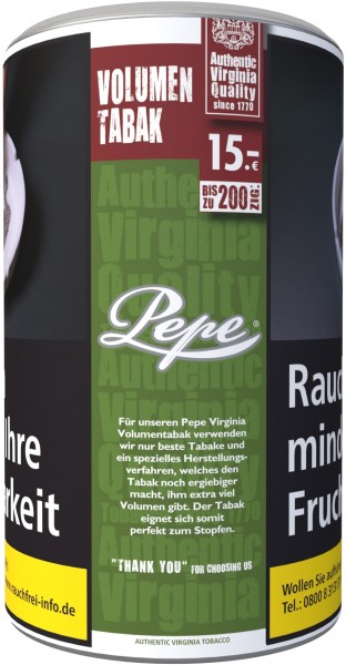 Pepe Zigarettentabak Rich Green Volumen 85 Gramm