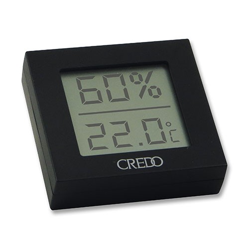Hygrometer mit Thermometer Credo Digital aus Kunststoff in schwarz