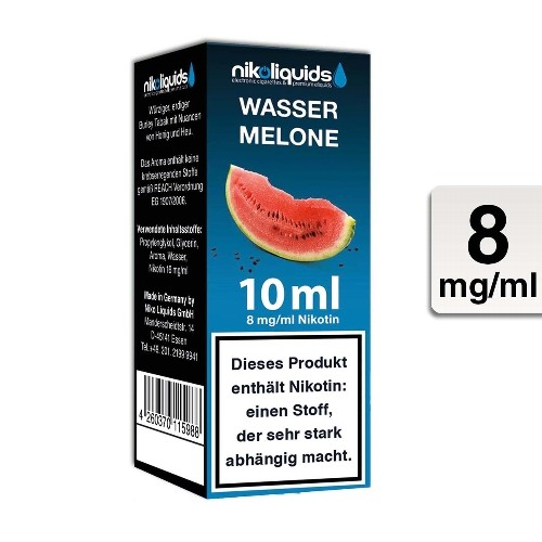 E-Liquid NIKOLIQUIDS Wassermelone 8 mg 50 PG / 50 VG