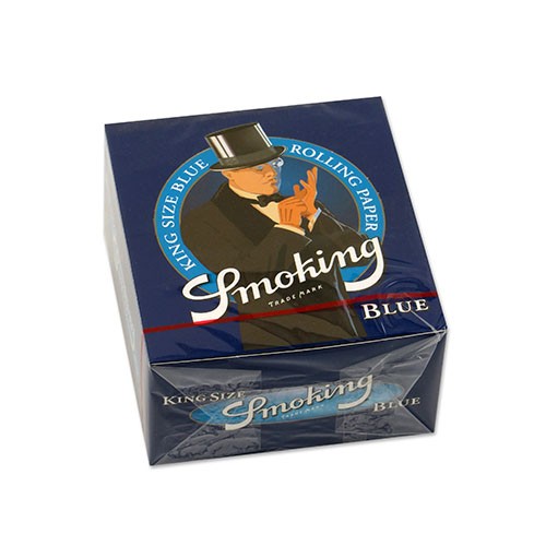 DISPLAY 50 Heftchen à 33 Blättchen Zigarettenpapier Smoking Blue King Size