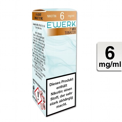 E-Liquid E'WERK 7 Mix 6 mg (Tobacco)