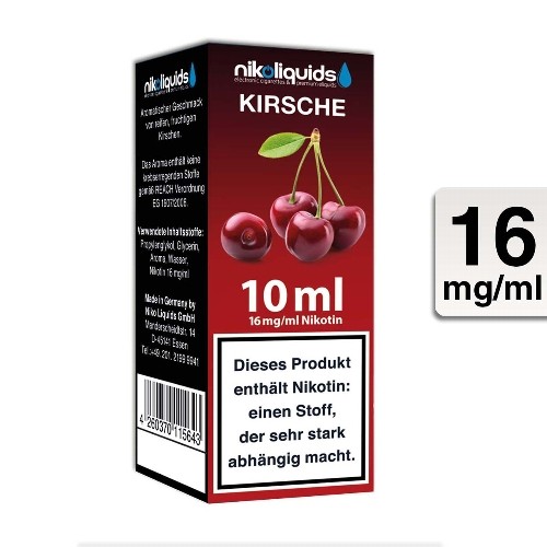 E-Liquid Nikoliquids Kirsche 16 mg/ml Flasche 10 ml