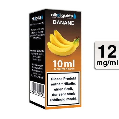 E-Liquid Nikoliquids Banane 12 mg/ml Flasche 10 ml