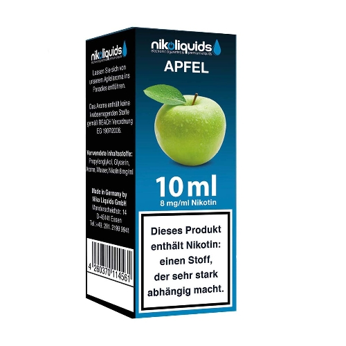 E-Liquid Nikoliquids Apfel mit 8 mg Nikotin