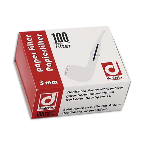 Pfeifenfilter Denicotea 3 mm 1 Schachtel à 100 Filter