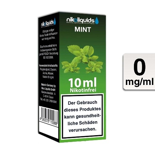 E-Liquid Nikoliquids Mint nikotinfrei Flasche 10 ml
