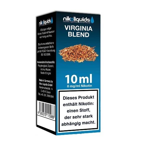 E-Liquid Nikoliquids Virginia Blend mit 8 mg Nikotin