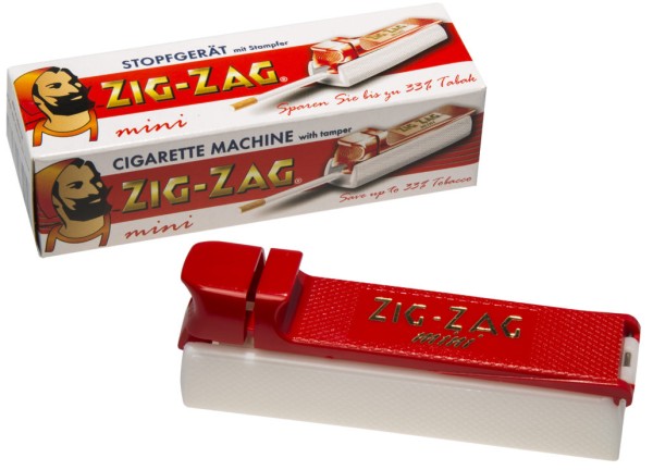 Zigarettenstopfer Zig Zag Mini aus Kunststoff in rot weiss