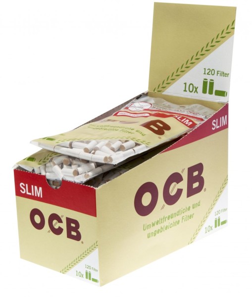 10 Beutel à 120 Filter Zigarettenfilter OCB Organic Slim Online