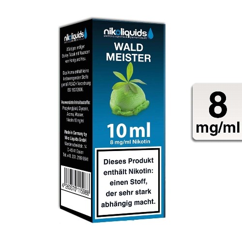 E-Liquid Nikoliquids Waldmeister 8 mg/ml Flasche 10 ml