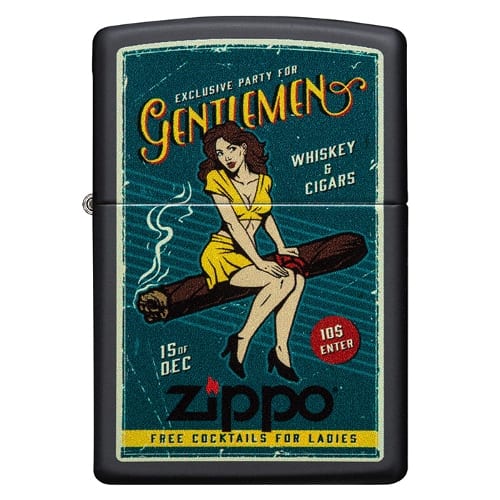 ZIPPO schwarz matt Cigar Girl Design 60005052