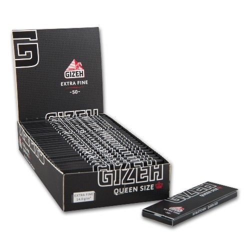 Zigarettenpapier Gizeh Black Queen Size Extra Fine 5 Heftchen à 50 Blättchen