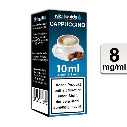 E-Liquid Nikoliquids Cappucino 8 mg/ml Flasche 10 ml