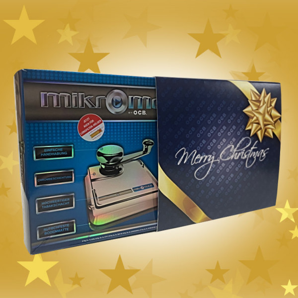 OCB Mikromatic Duo Zigarettenstopfmaschine Silber – Premium Geschenkset im Weihnachtskarton