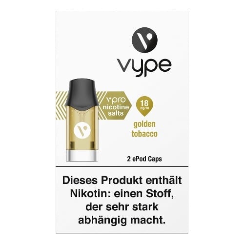 E-Kartusche VYPE ePod Caps vPro Golden Tobacco 18 mg 2 Caps