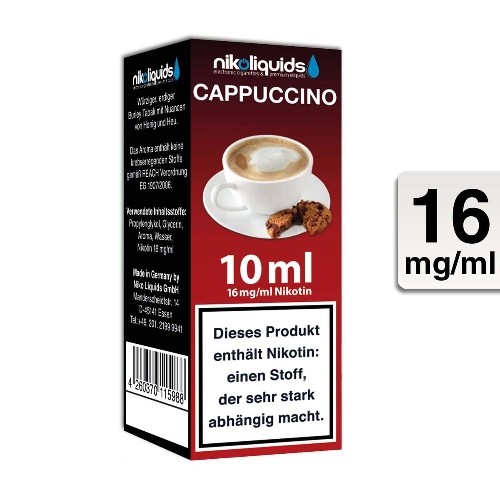 E-Liquid Nikoliquids Cappucino 16 mg/ml Flasche 10 ml