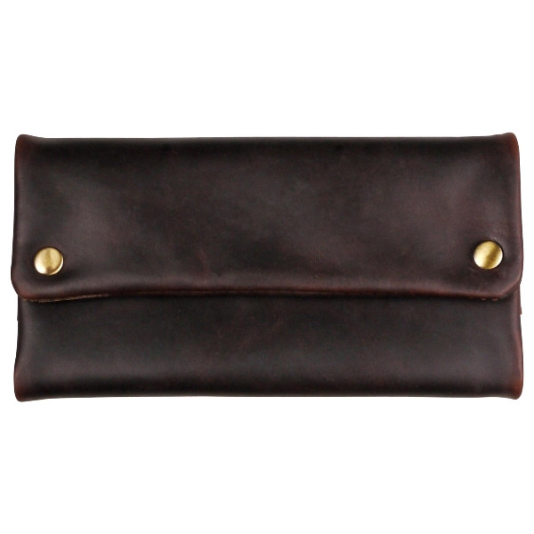 Feinschnitt-Tasche Leder TORTUGA VERDE dunkelbraun 15,5 cm