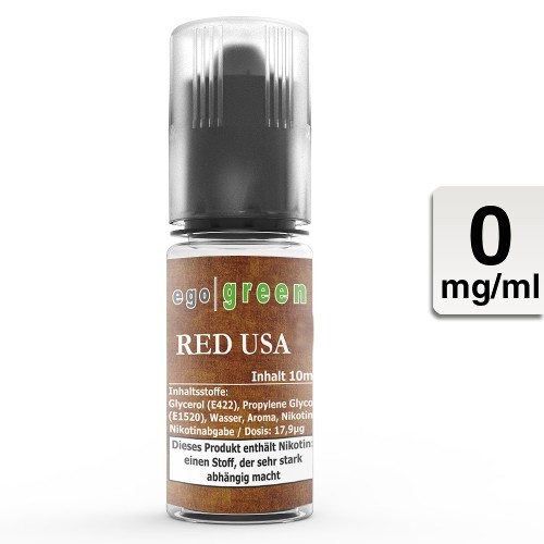 E-Liquid EGO GREEN Red USA Tobacco 3 mg