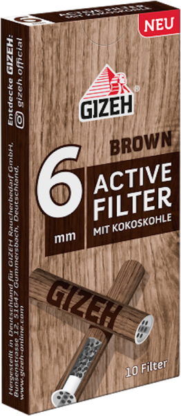 GIZEH BROWN ACTIVE FILTER 6 MM 1 Stück à 10 Filter