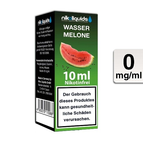 E-Liquid Nikoliquids Wassermelone nikotinfrei Flasche 10 ml