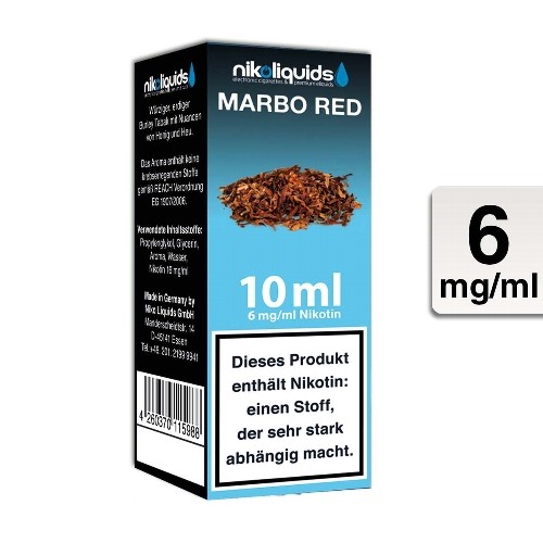 E-Liquid Nikoliquids Marbo Red 6 mg/ml Flasche 10 ml