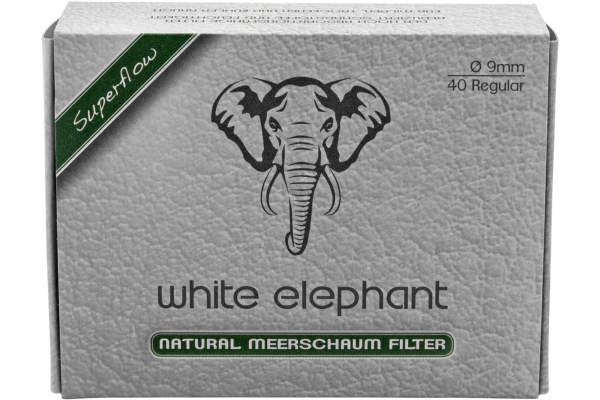 10 Schachteln à 40 Filter Pfeifenfilter White Elephant Natural Meerschaum Filter 9 mm