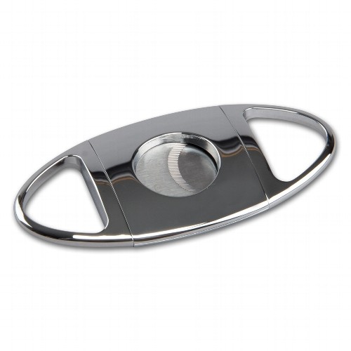 Zigarrencutter Passatore mit Dorn aus Chrom poliert Edelstahl in silber glänzend 24 mm Durchmesser