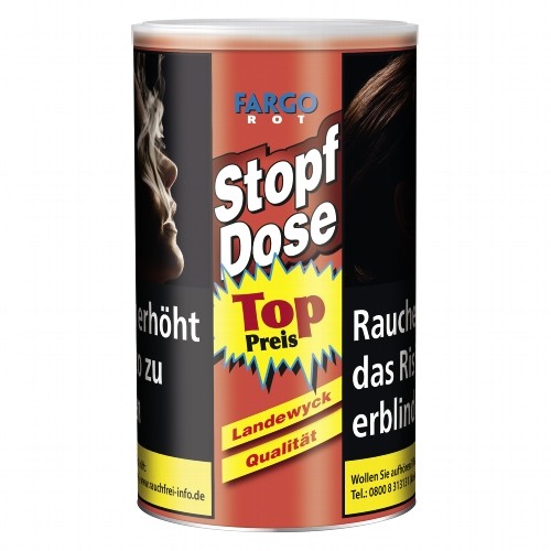 DOSE Zigarettentabak FARGO Stopf-Dose Rot 137 Gramm