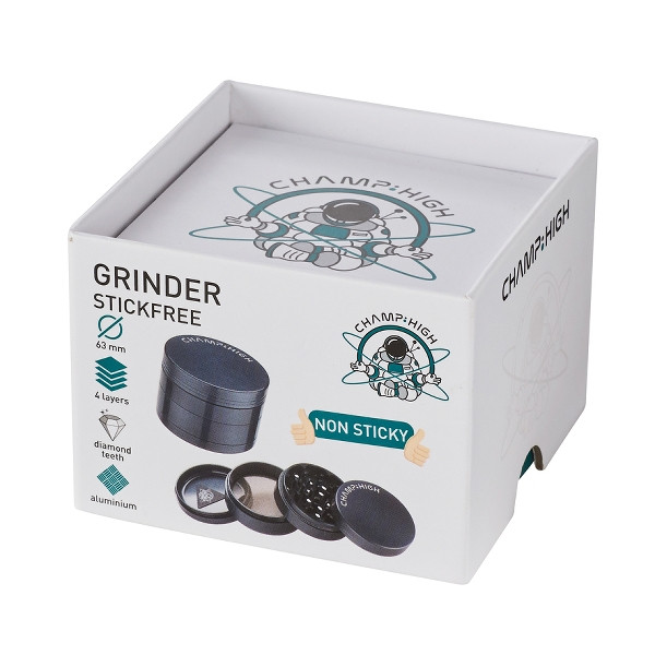 Grinder CHAMP HIGH schwarz non sticky 4-fach Ø 6,3cm