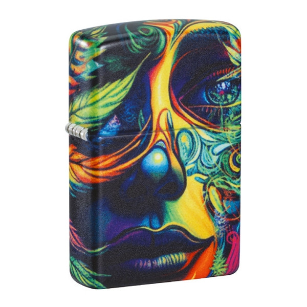 ZIPPO color 540° Cannabis Woman Design 60007460