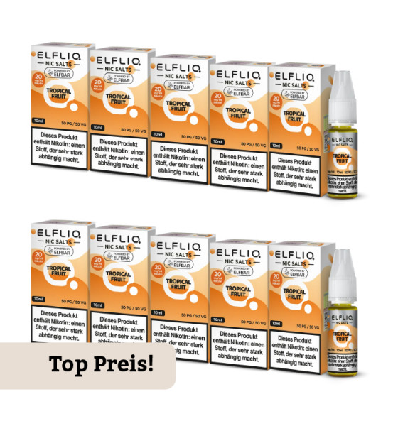 10er Pack E-Liquid Nikotinsalz ELFBAR Elfliq TROPICAL FRUIT 20mg