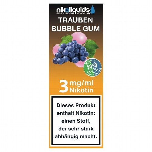 E-Liquid NIKOLIQUIDS Trauben Bubble Gum 3 mg