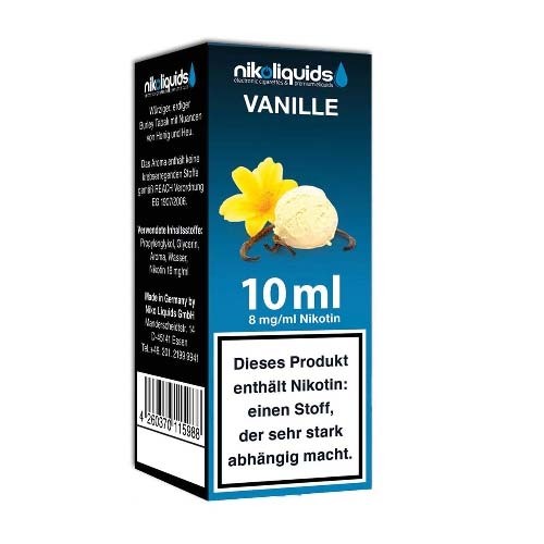 E-Liquid Nikoliquids Vanille mit 8 mg Nikotin