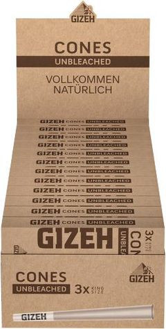 Display GIZEH UNBLEACHED CONES + TIP (3er) (24)