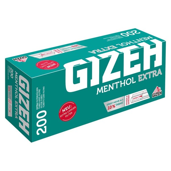 200 Stück GIZEH Menthol Extra Hülsen