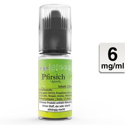 E-Liquid EGO GREEN Pfirsich 6 mg