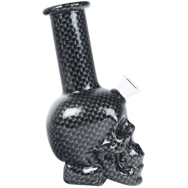 Bong Glas Skull black 14,5 cm hoch